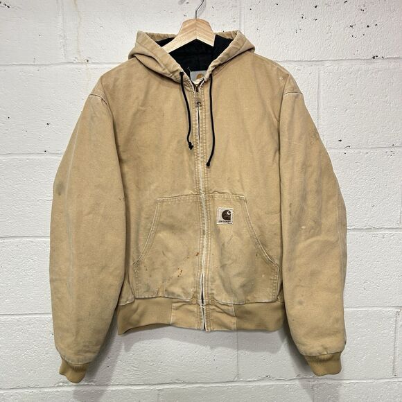 Carhartt Other - Vintage Carhartt Quilted Hooded Active Jacket “Wheat” JQ296